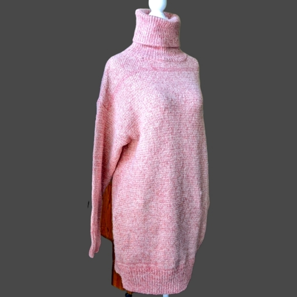 Lulu's Warm and Cozy Heathered Mauve Turtleneck Sweater Dress Size S - Picture 7 of 8